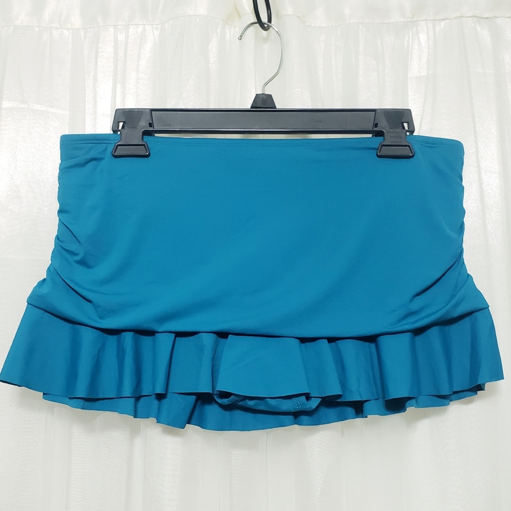 Sz 10 La Blanca Island Goddess Ruffle Swim Skirt - Picture 2 of 16